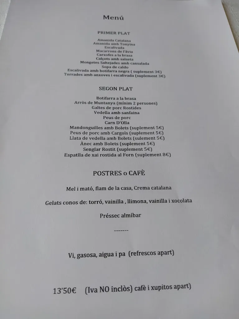 Menü_Restaurant Masferrer _Sant Feliu de Buixalleu_Bild_4