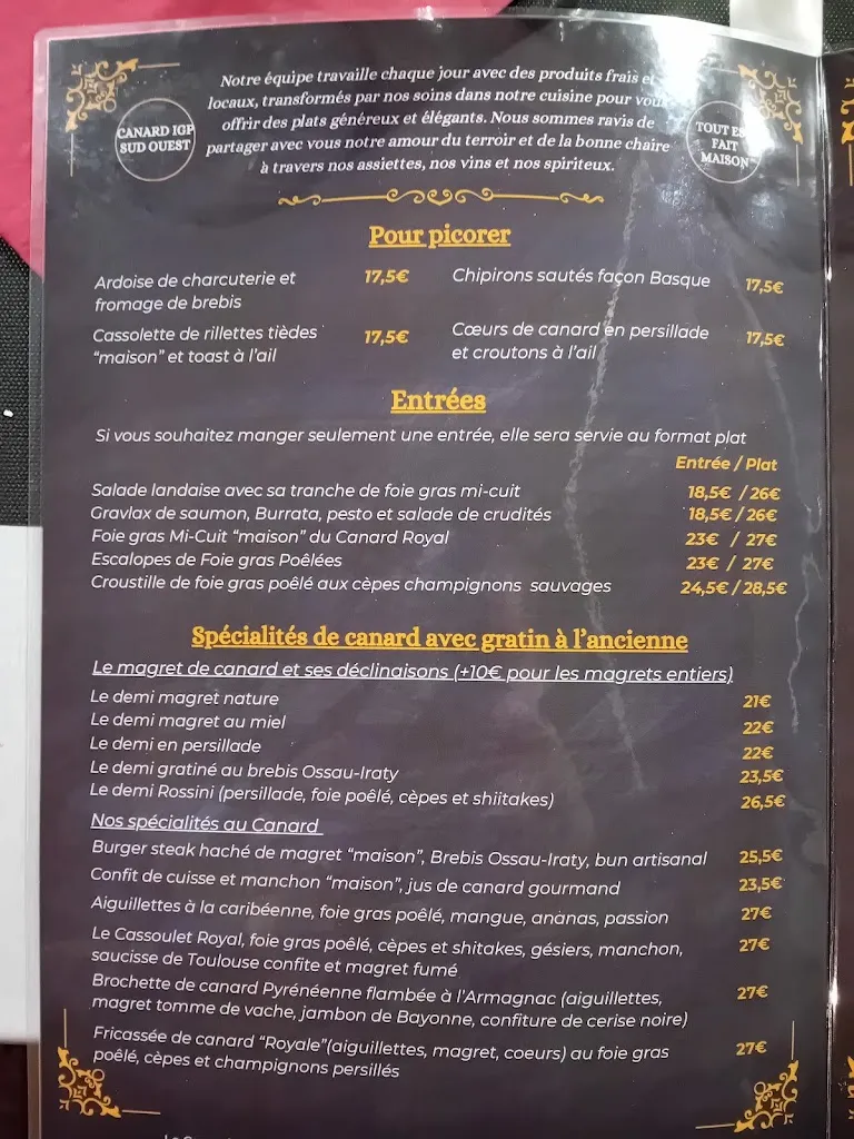 Menu_Le Canard Royal_Pau_image_1