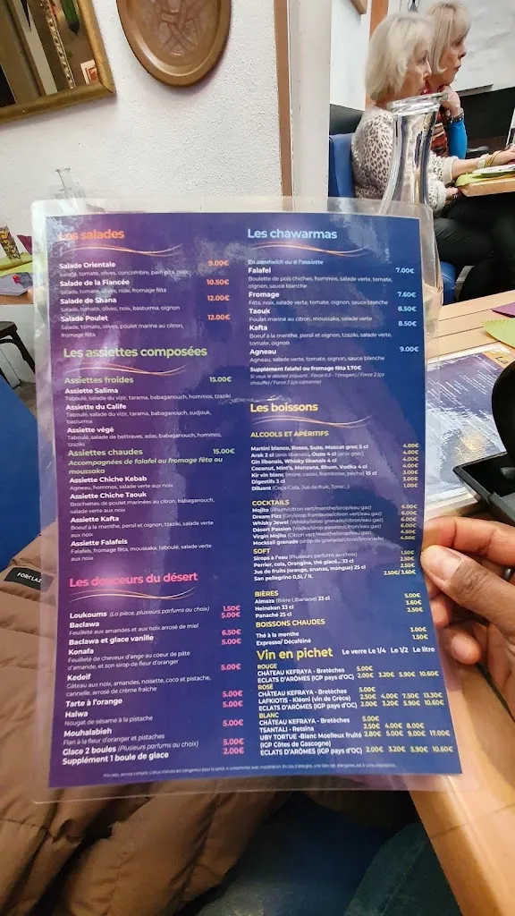 Menu_La Fiancée du Désert_Pau_image_1