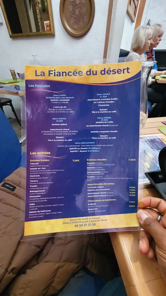 Menu_La Fiancée du Désert_Pau_image_3
