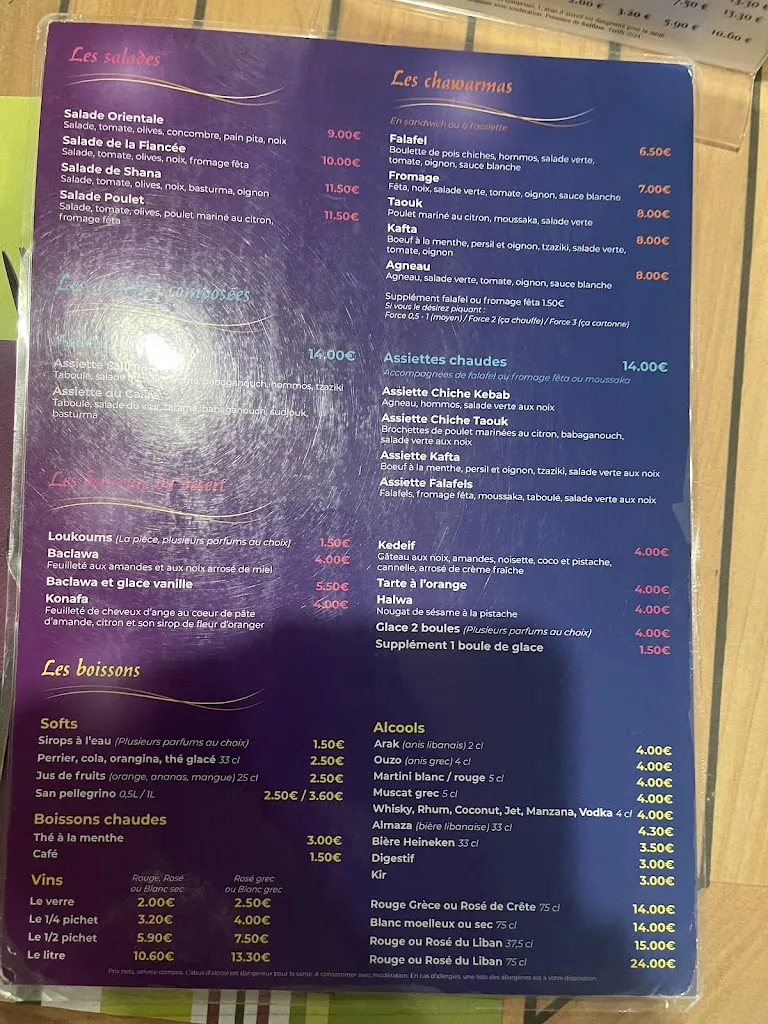 Menu_La Fiancée du Désert_Pau_image_4