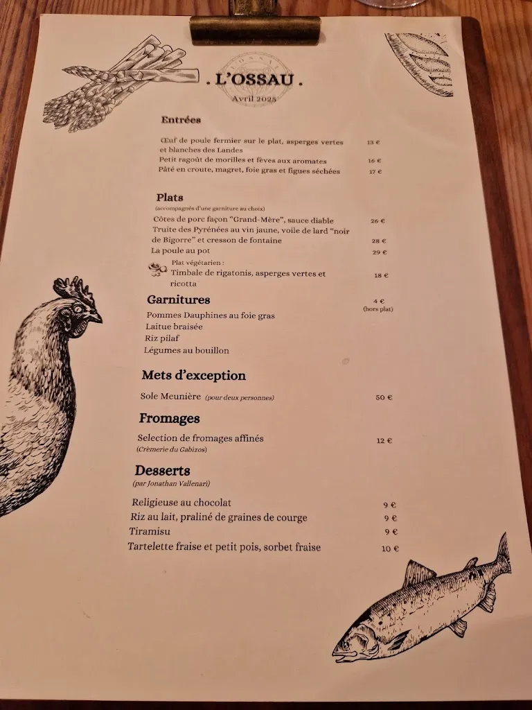 Menu_L'Ossau Restaurant_Pau_immagine_1