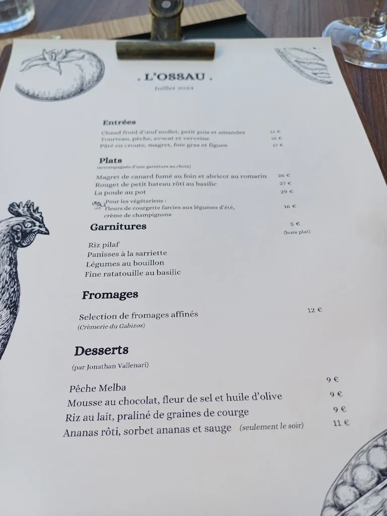 Menu_L'Ossau Restaurant_Pau_immagine_4