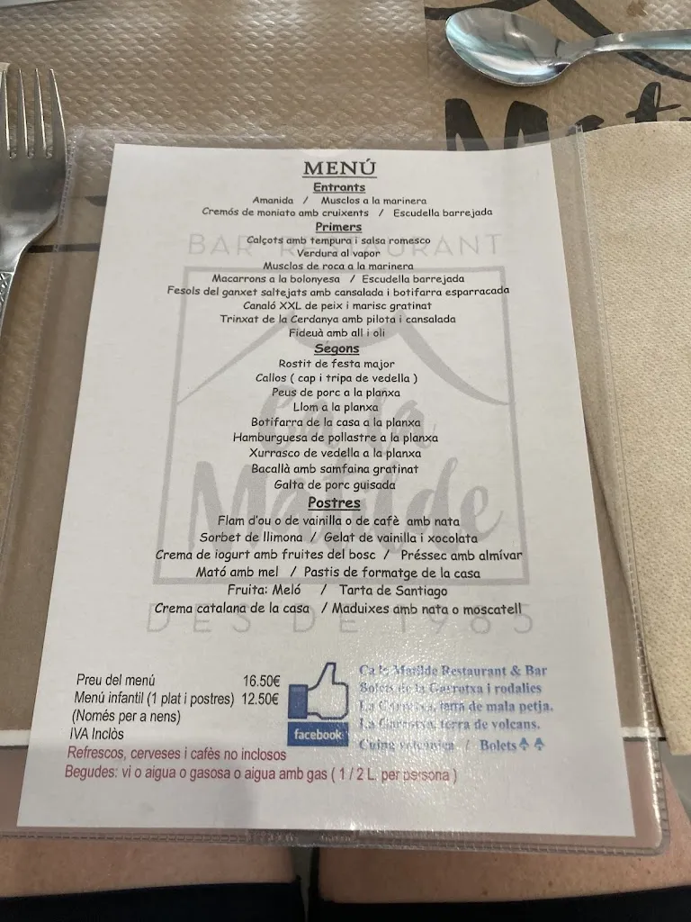 Menu_Restaurant Ca la Matilde_Sant Feliu de Pallerols_immagine_1