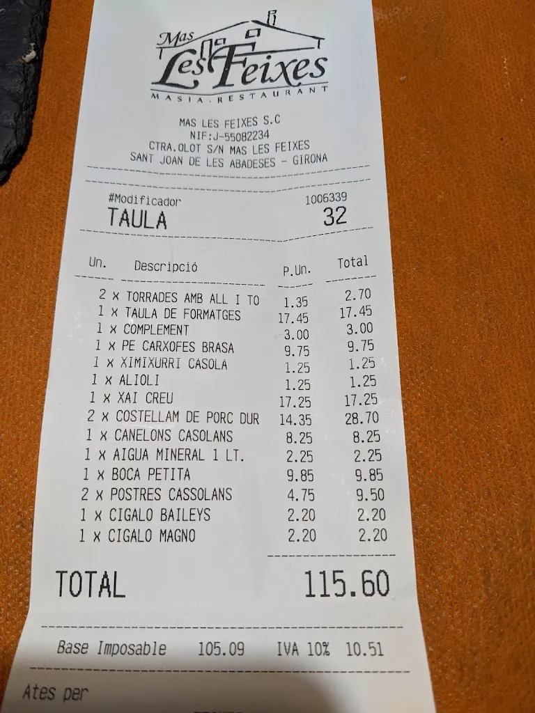 Menu_Restaurant Mas Les Feixes_Sant Joan de les Abadesses_image_1