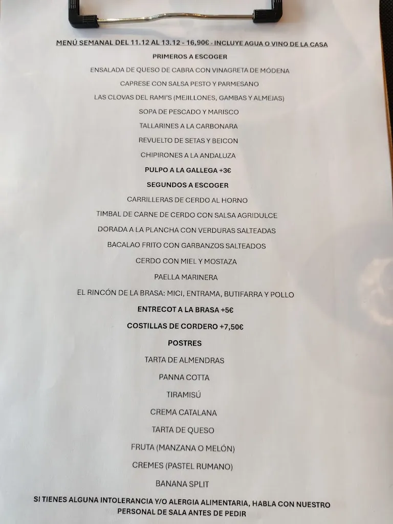 Menu_RAMI’S RESTAURANT_Sant Julià de Ramis_immagine_3