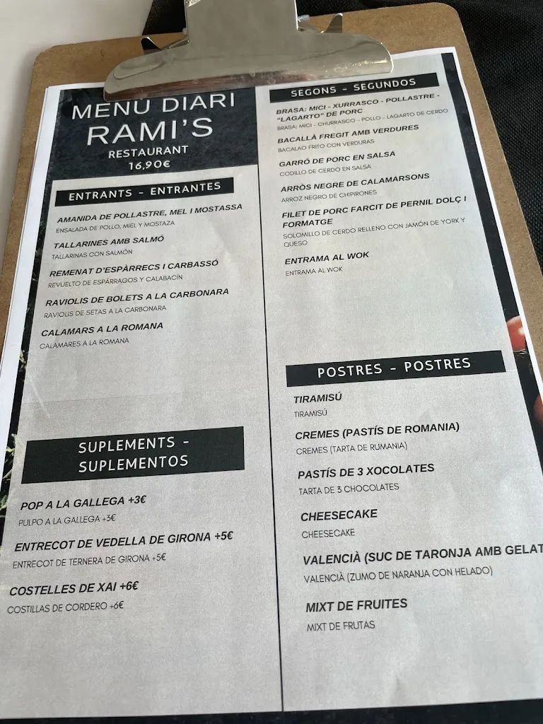 Menu_RAMI’S RESTAURANT_Sant Julià de Ramis_immagine_4