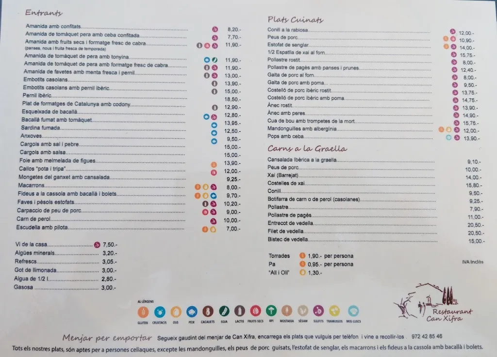 Menu_Can Xifra_Sant Gregori_image_1