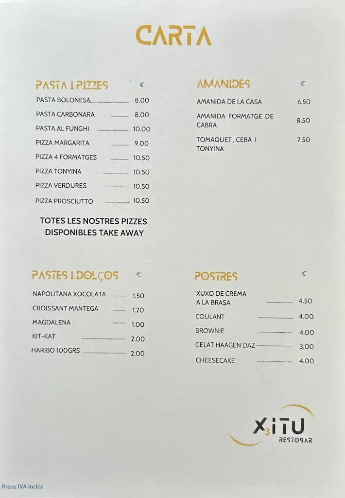 Menu_Xitu Restaurant_Sant Gregori_image_1