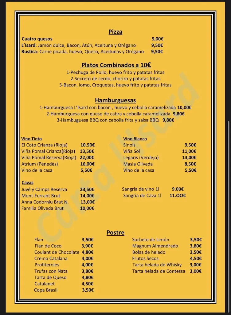 Menu_Restaurant L'Isard_Sant Hilari Sacalm_image_2