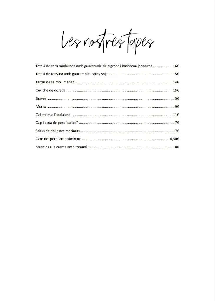 Menü_Bar Restaurant Montseny_Sant Hilari Sacalm_Bild_2