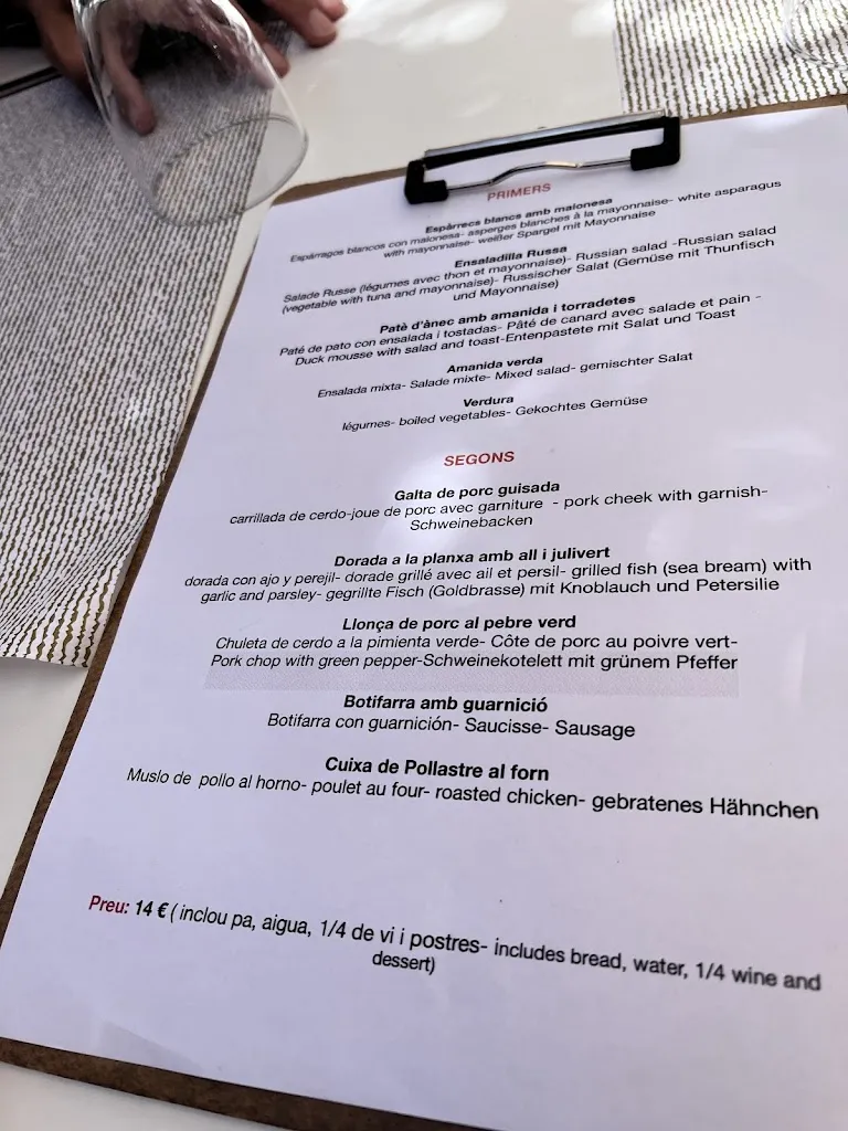 Menu_Restaurant Ca la Teresa, Sant Pere Pescador_Sant Miquel de Fluvià_image_1