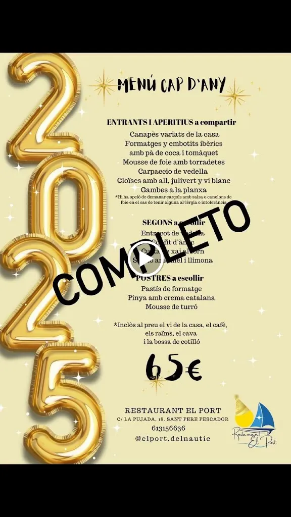 Menu_Restaurant El Port_Sant Pere Pescador_image_1