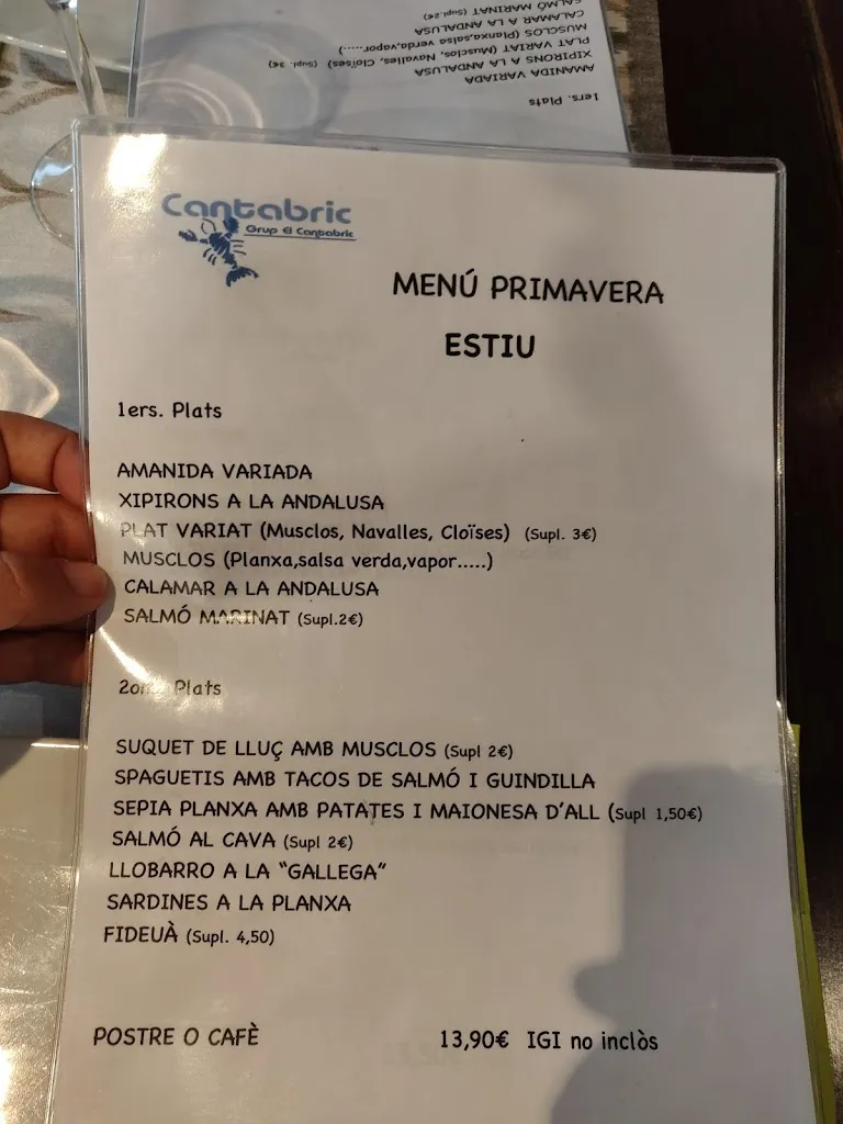 Menu_El Cantàbric_Sant Julià del Llor i Bonmatí_image_2