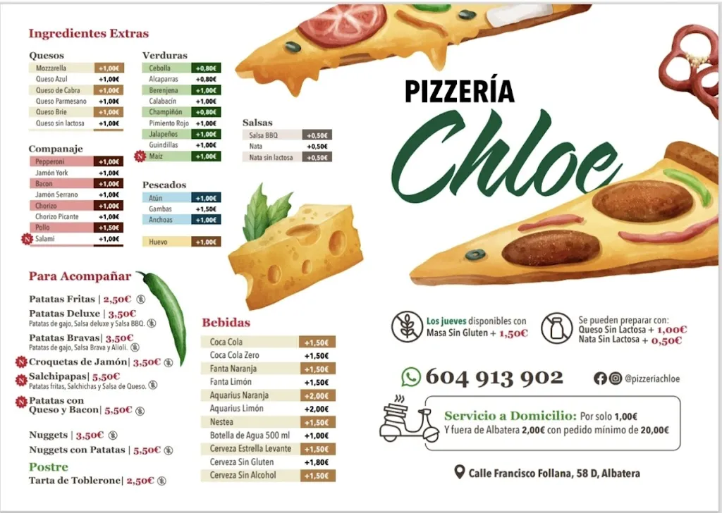 Menü_Pizzería Chloe_Albatera_Bild_1