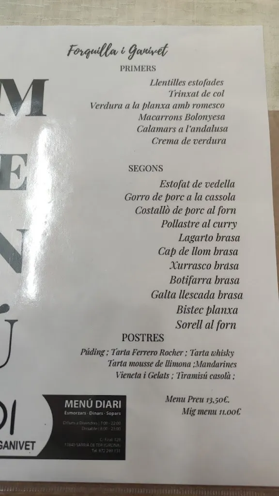 Menu_Forquilla i ganivet_Sarrià de Ter_image_3