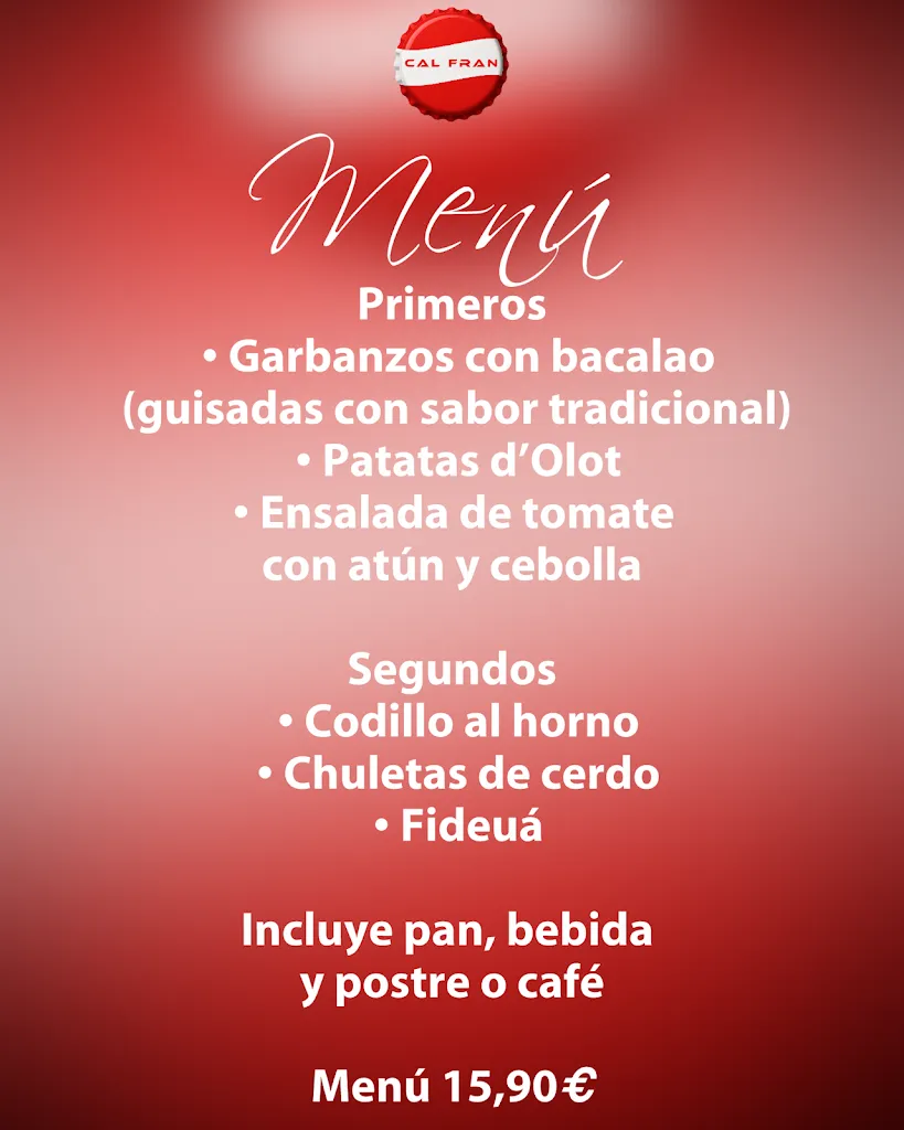 Menu_Bar i Restaurant Cal Fran_Santa Cristina dAro_image_1