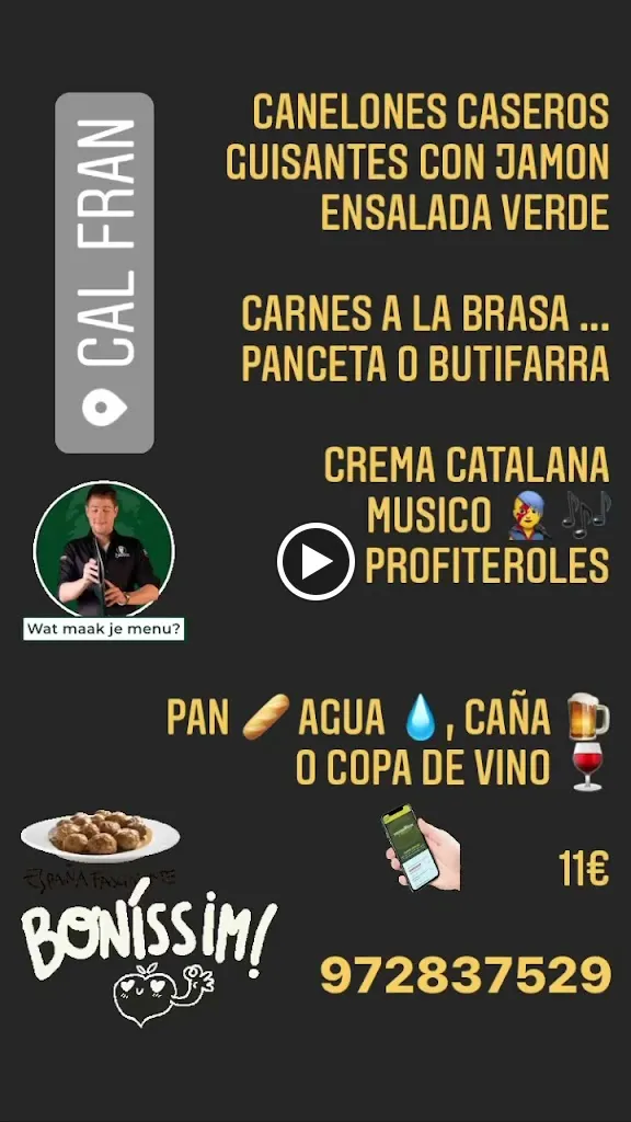 Menu_Bar i Restaurant Cal Fran_Santa Cristina dAro_image_3