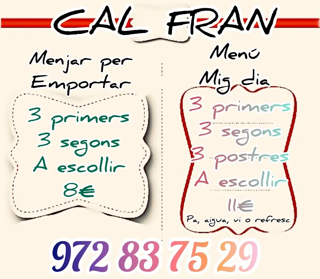 Menu_Bar i Restaurant Cal Fran_Santa Cristina dAro_image_4