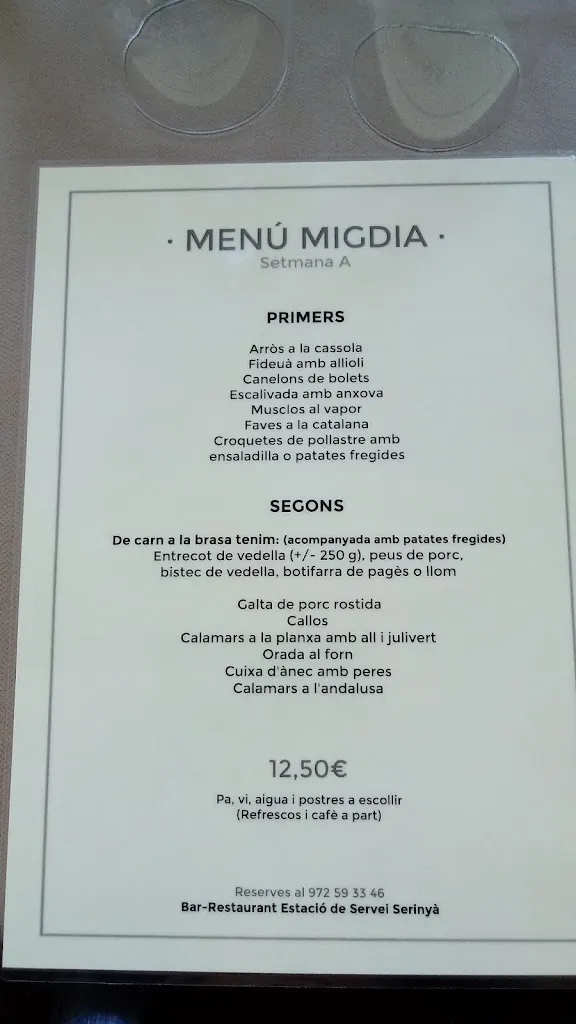 Menu_Restaurant Estació de Servei Güell, S.L._Serinyà_image_2