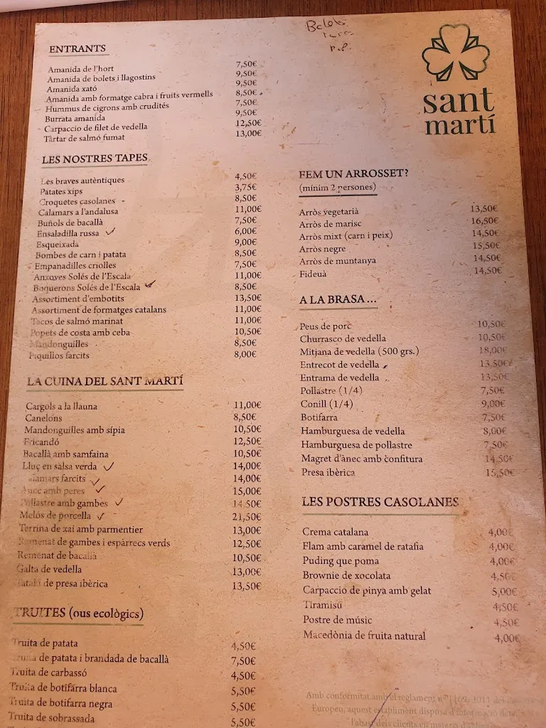 Menu_Bar Sant Martí_Santa Coloma de Farners_image_4