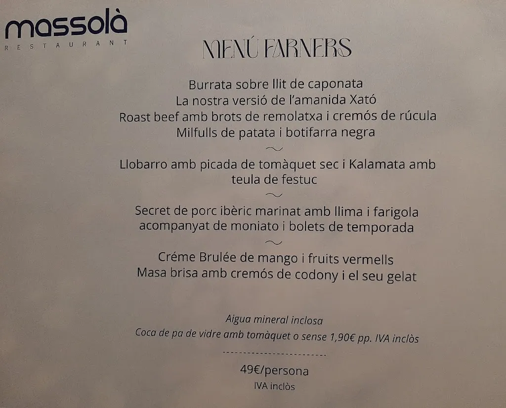 Menu_Restaurant Mas Solà_Santa Coloma de Farners_image_1