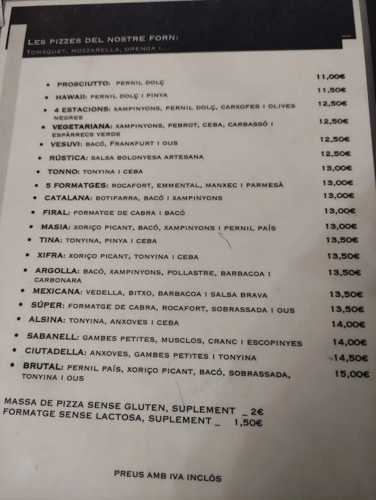 Menu_L' ARGOLLA PIZZERIA-HOTEL. Obert cada nit 19:30 h - 23:00 h_Santa Coloma de Farners_image_2