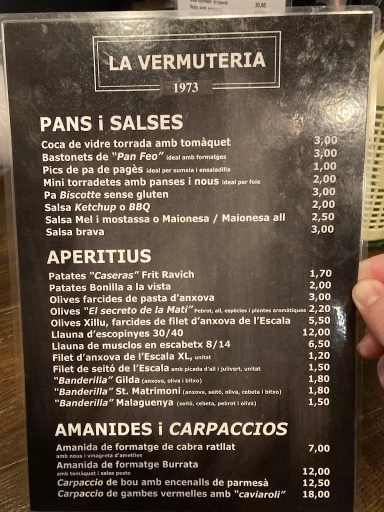 Menu_La Vermuteria 1973_Santa Coloma de Farners_image_1