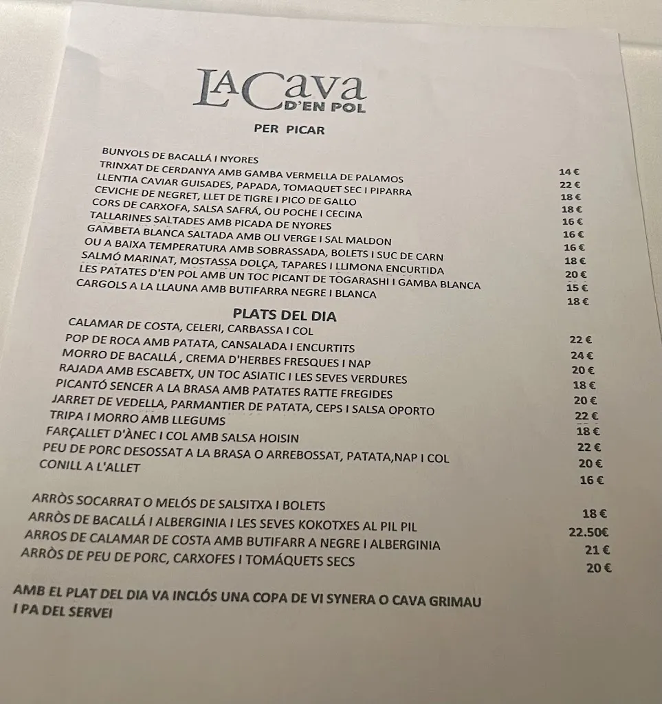 Menu_La cava d'en Pol_Sant Feliu de Guíxols_image_1