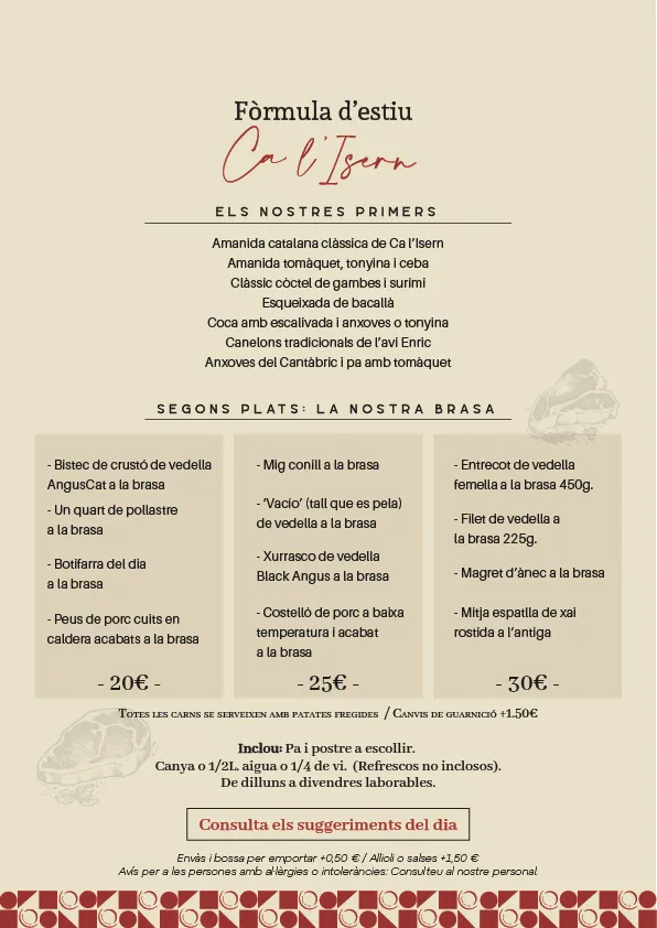 Menu_Restaurant Ca l'Isern_Sant Feliu de Guíxols_image_1