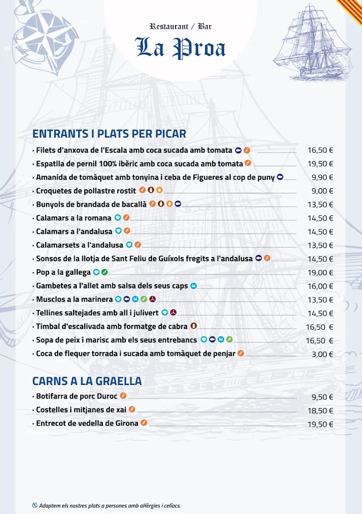 Menu_La Proa Restaurant_Sant Feliu de Guíxols_image_1