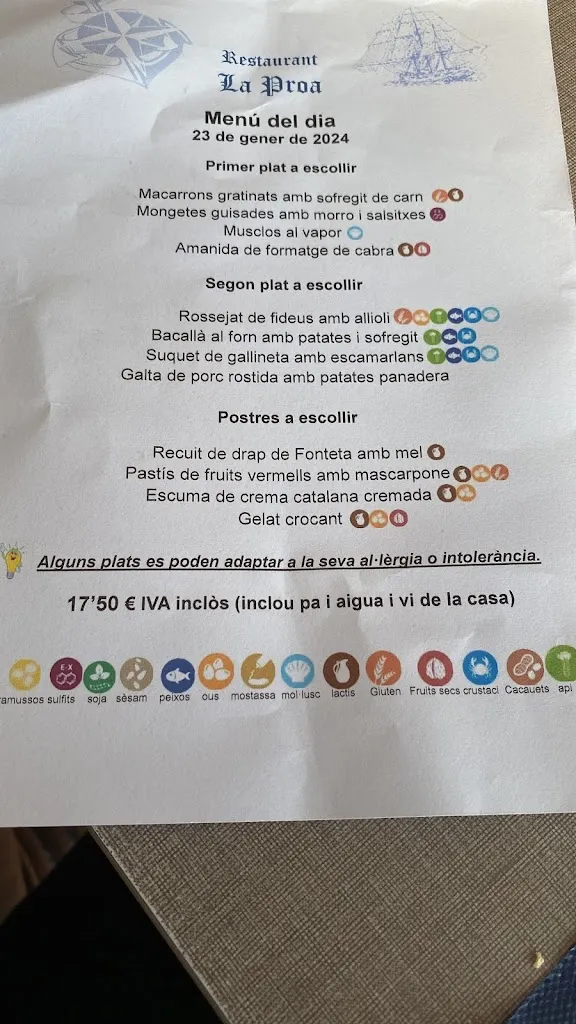 Menu_La Proa Restaurant_Sant Feliu de Guíxols_image_4