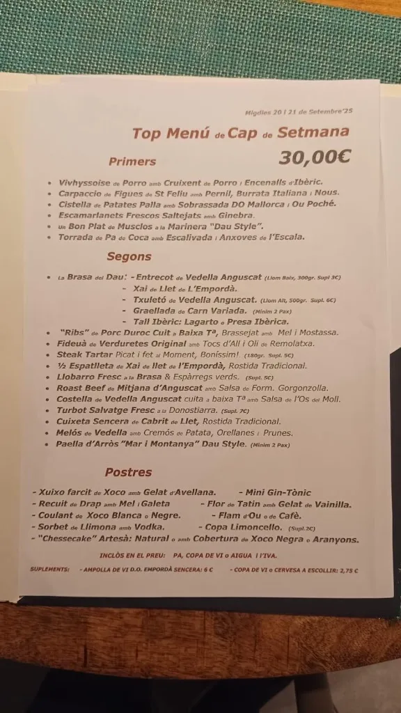 Menu_Carnissería Can Miquel i Restaurant el Dau_Sant Feliu de Guíxols_image_3