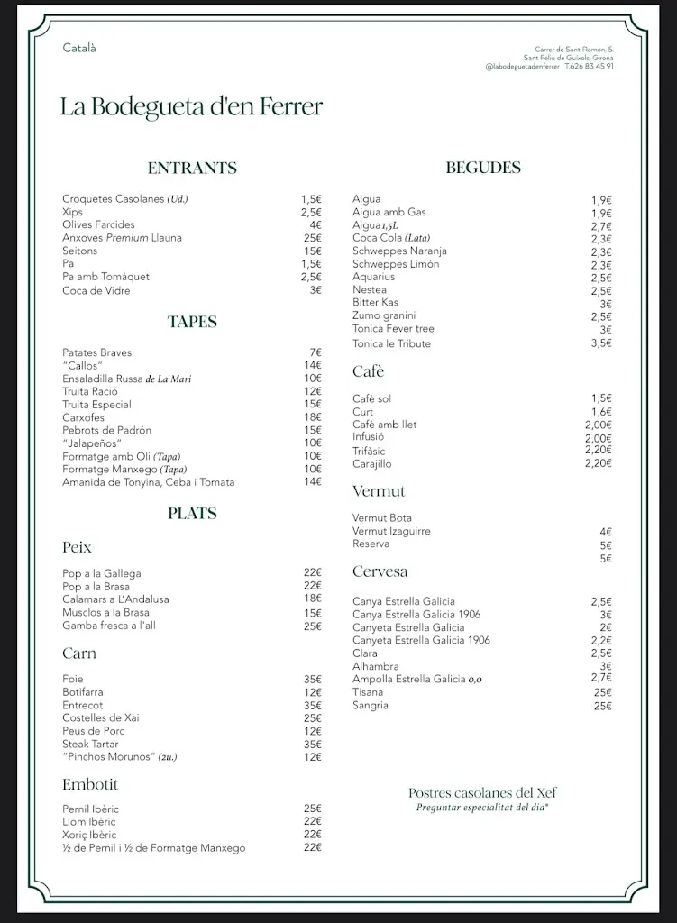 Menü_La Bodegueta d'en Ferrer_Sant Feliu de Guíxols_Bild_3