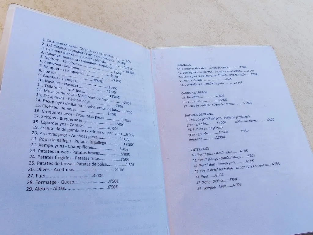 Menu_Bar El Corsari_Sant Feliu de Guíxols_immagine_4