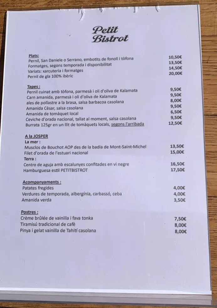 Menu_PETIT BISTROT_Sant Feliu de Guíxols_image_2