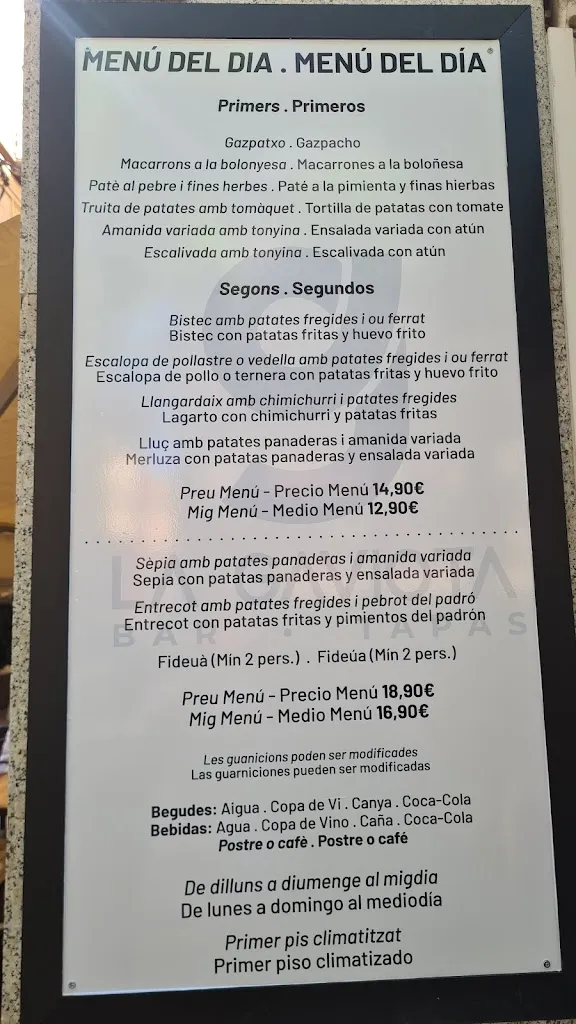 Menu_Bar Taverna La Gaviota_Sant Feliu de Guíxols_immagine_4