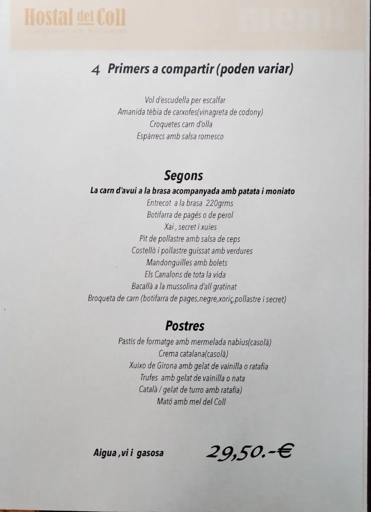 Menu_Hostal Santuari del Coll_Susqueda_image_2