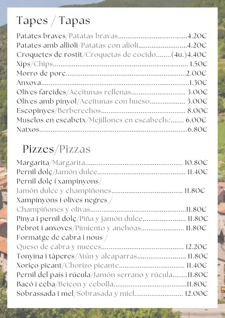 Menü_Restaurant La Cabanya_Setcases_Bild_4