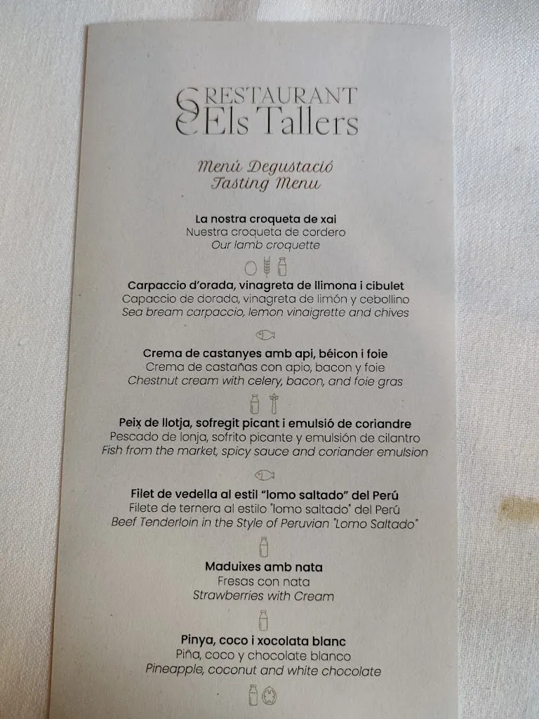 Menu_Restaurant Els Tallers_Siurana_image_1