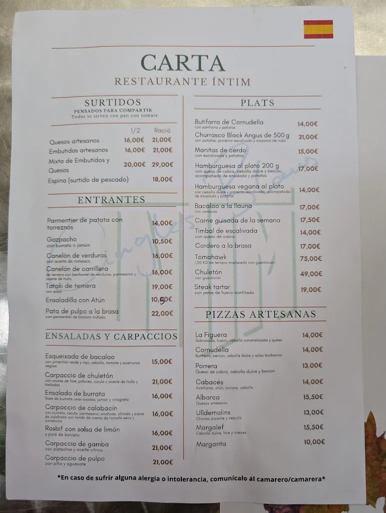 Menu_Restaurant Íntim - Espai Cingles Blaus_Siurana_image_2