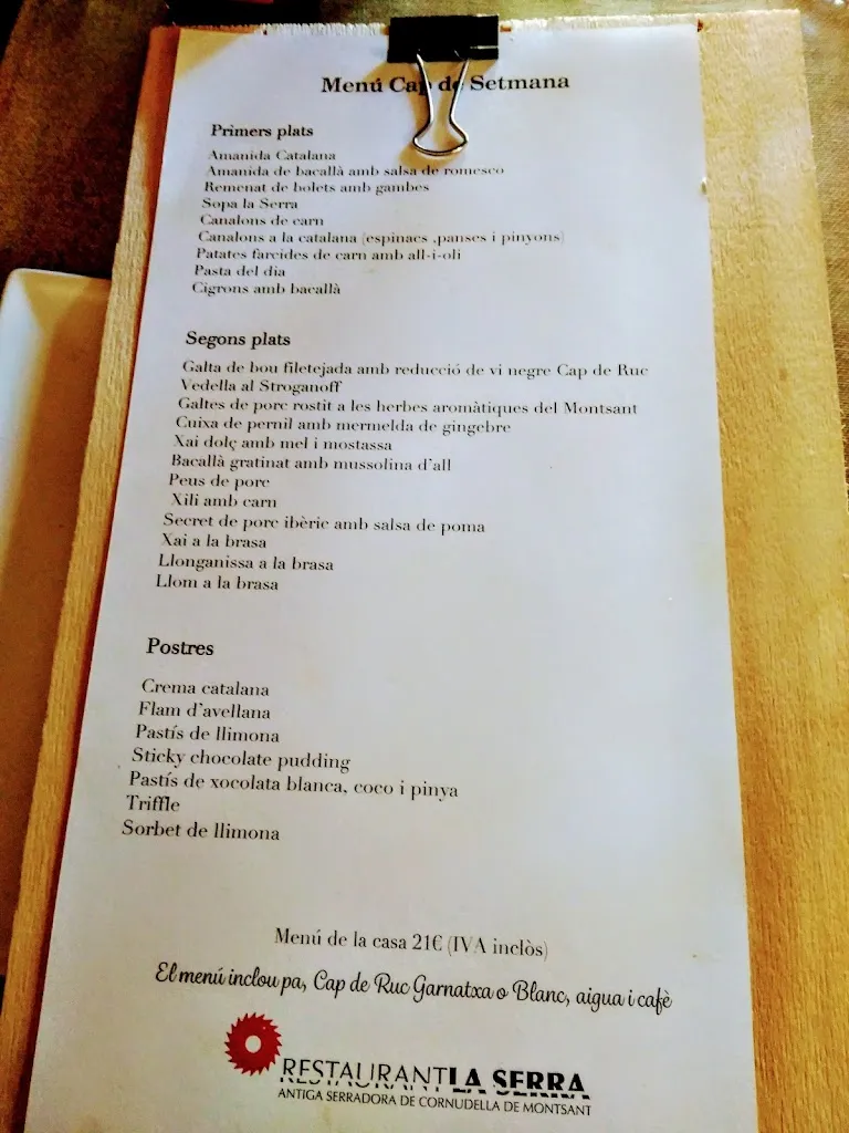 Menu_Restaurant La Serra_Siurana_image_1