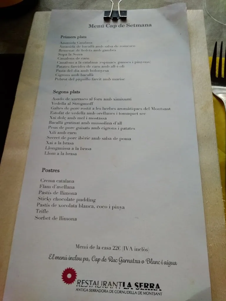 Menu_Restaurant La Serra_Siurana_image_2