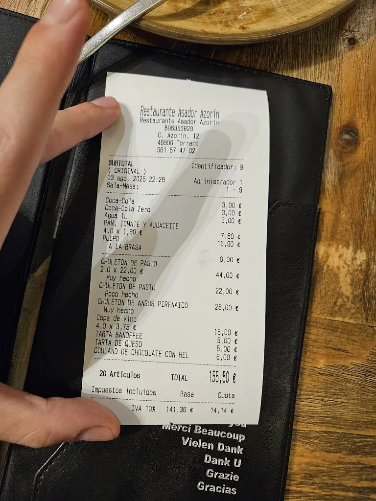 Vicente Moreno_Restaurante Asador Azorín_Torrent_review