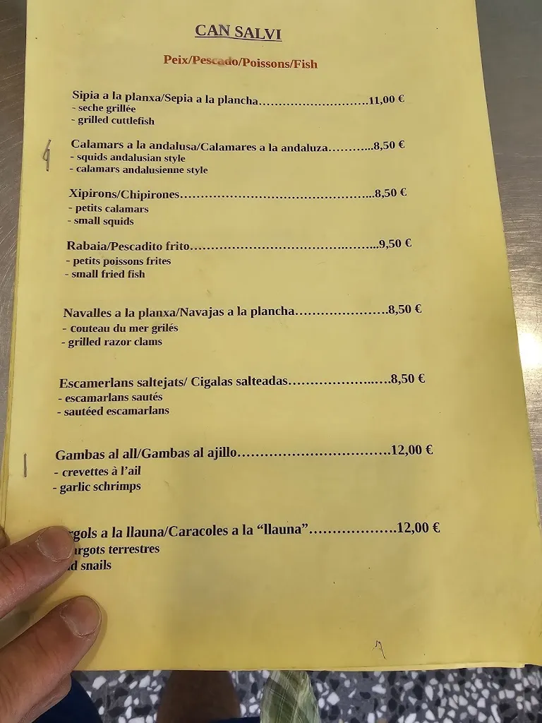 Menü_Bar Restaurant Can Salvi_Ullà_Bild_4