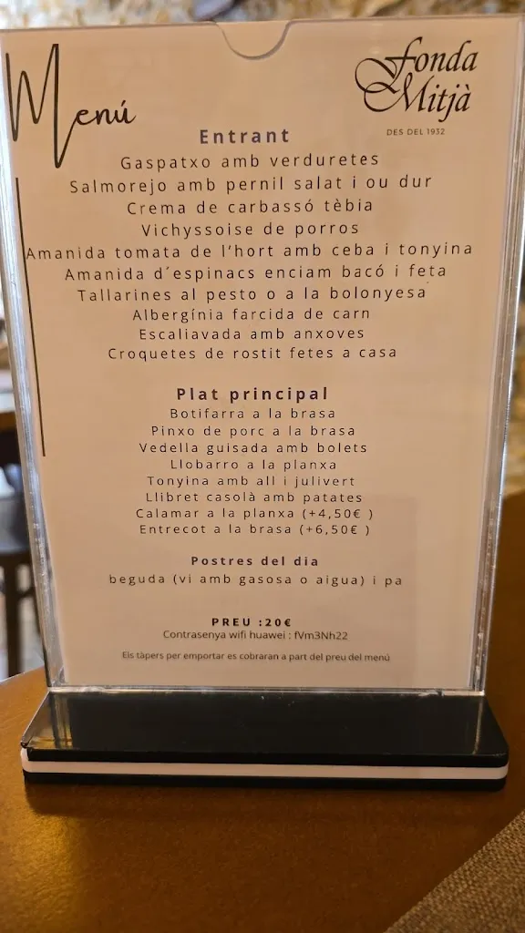 Menu_Hotel - Restaurant Fonda Mitjà_Torroella de Fluvià_image_1