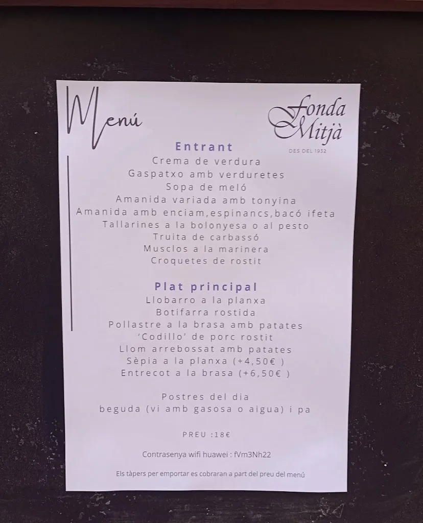 Menu_Hotel - Restaurant Fonda Mitjà_Torroella de Fluvià_image_4