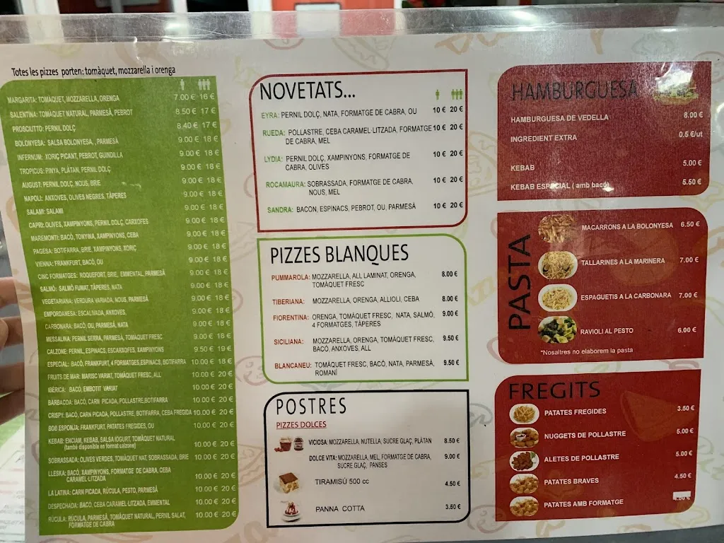 Menü_Pizzeria la Latina_Torroella de Montgrí_Bild_1