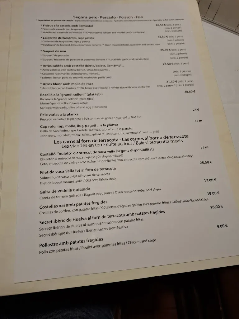 Menu_Restaurant Ibèric, escamarlans, llagosta , fideos amb llobregant_Ullastret_image_1