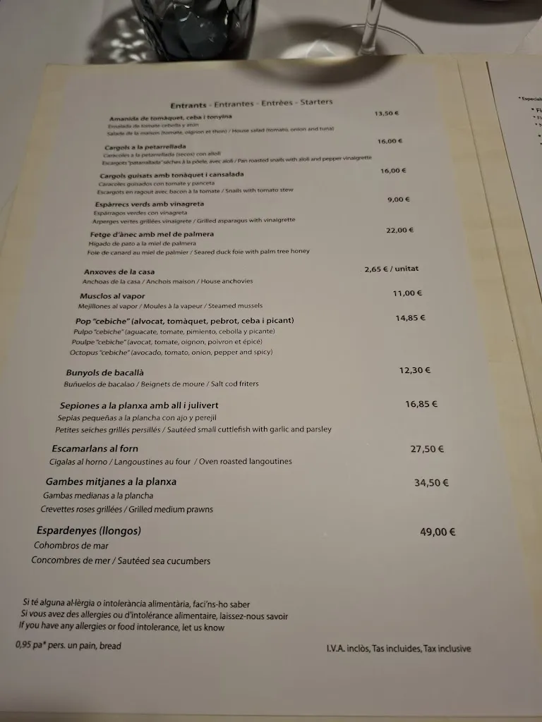 Menu_Restaurant Ibèric, escamarlans, llagosta , fideos amb llobregant_Ullastret_image_2